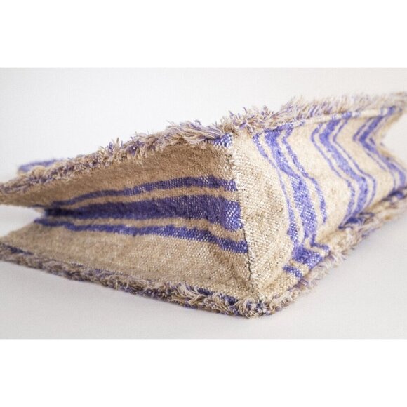 Sandro Kasbah Tote Bag in Tweed Purple & Neutral Stripes $475 - Picture 8 of 10